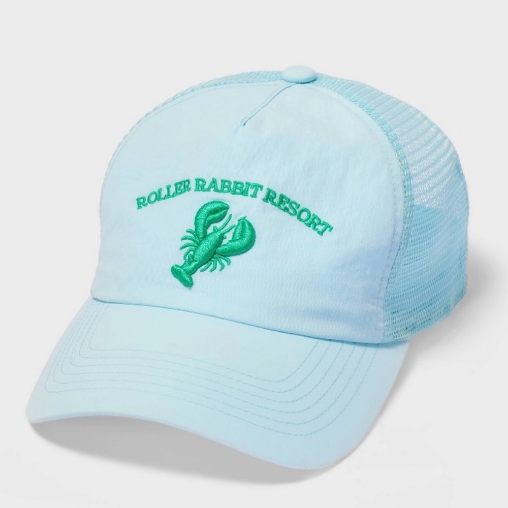 NWT Roller Rabbit Light Blue Cap with Lobster